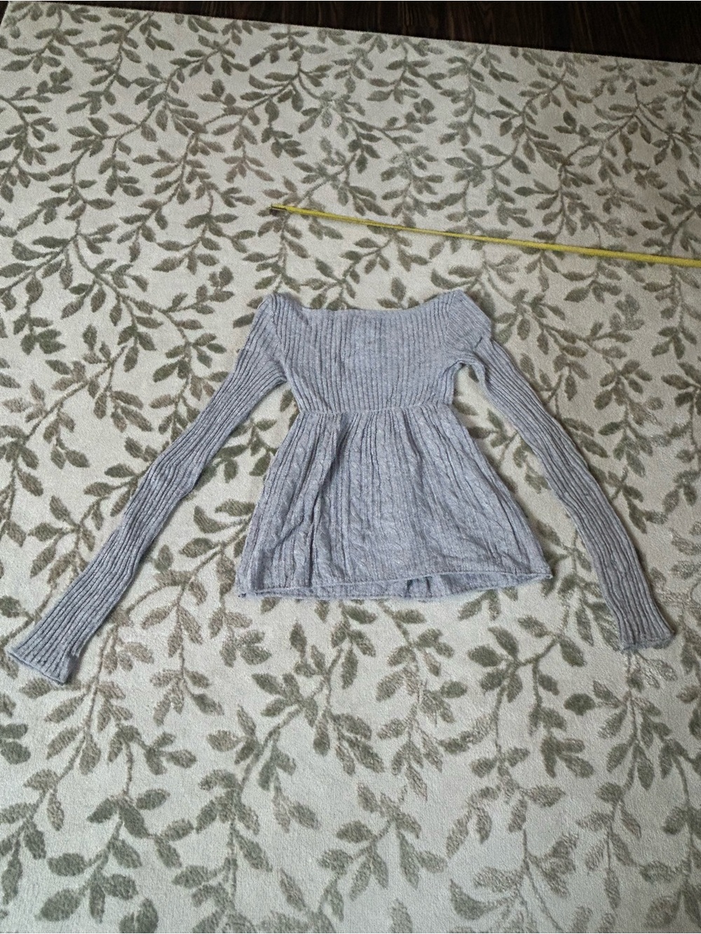 Vintage Y2K Hollister Babydoll Top Women SMALL GREY CableKnit Sweater BellaSwan - Picture 13 of 15